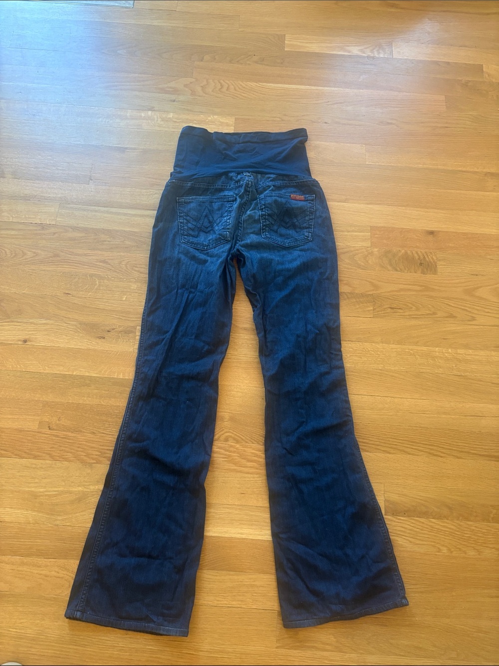 7 for all Mankind/ Pea in Pod Women’s Dark Blue Maternity Bootcut Jeans